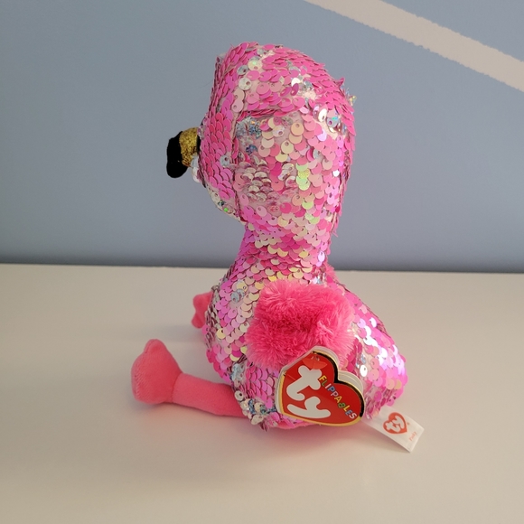 TY Flippables and Beanie Boo Collection Flamingo Owl Pig Octopus Set of 4 - Picture 4 of 16